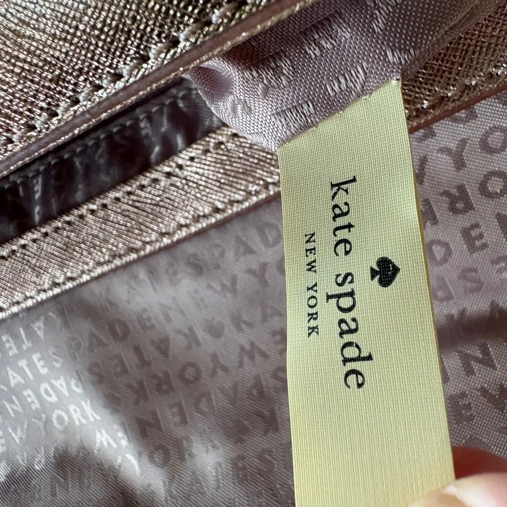 NWOT Kate Spade Rose Gold Metallic Saffiano Leather Crossbody Handbag Purse